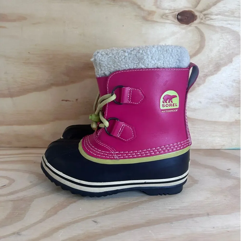 Sorel - Insulated - Winter Boots - Pink/Black - Little Girl's - 13 - NC1880-600